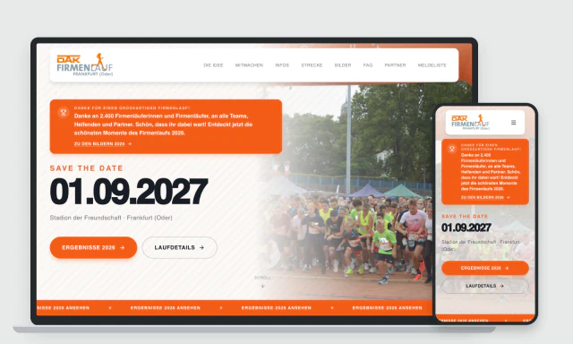 Firmenlauf Frankfurt (Oder): Webdesign, Veranstaltungswebsite