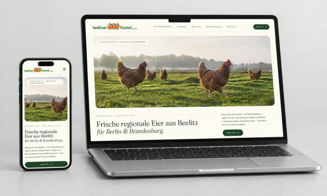 Beelitzer Frischei: Webdesign, Markenauftritt